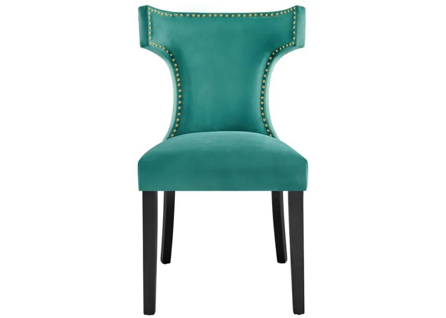 Curve Performance Velvet Dining Chairs - Set of 2