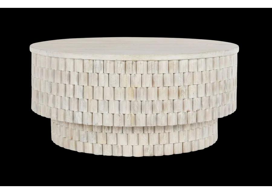 Norwood 40" Round Coffee Table in Cream