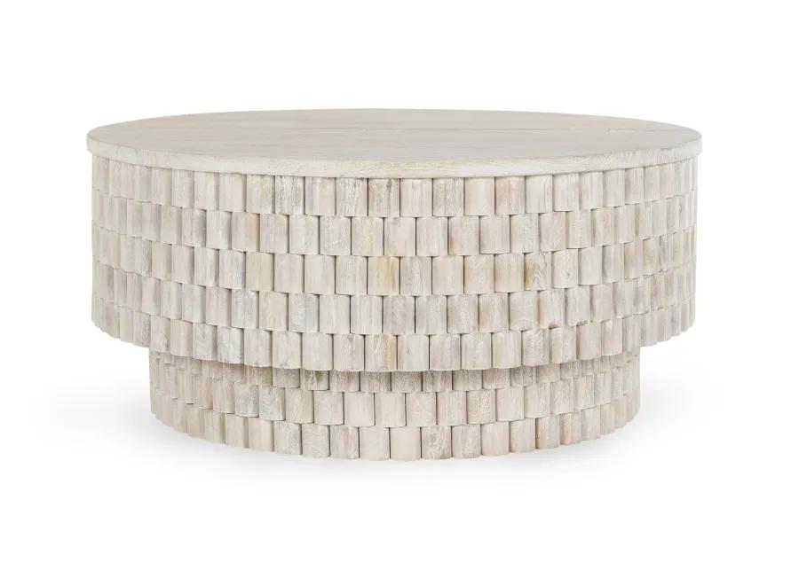 Norwood 40" Round Coffee Table in Cream