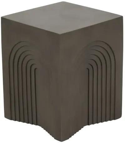 Concrete, 18" Arches In Square Accent Table, Dark