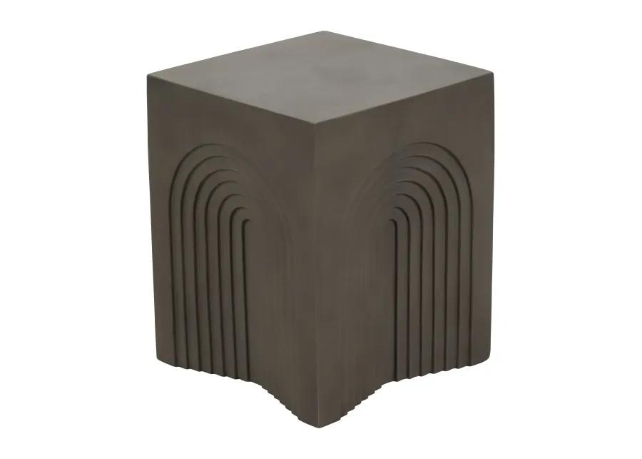 Concrete, 18" Arches In Square Accent Table, Dark