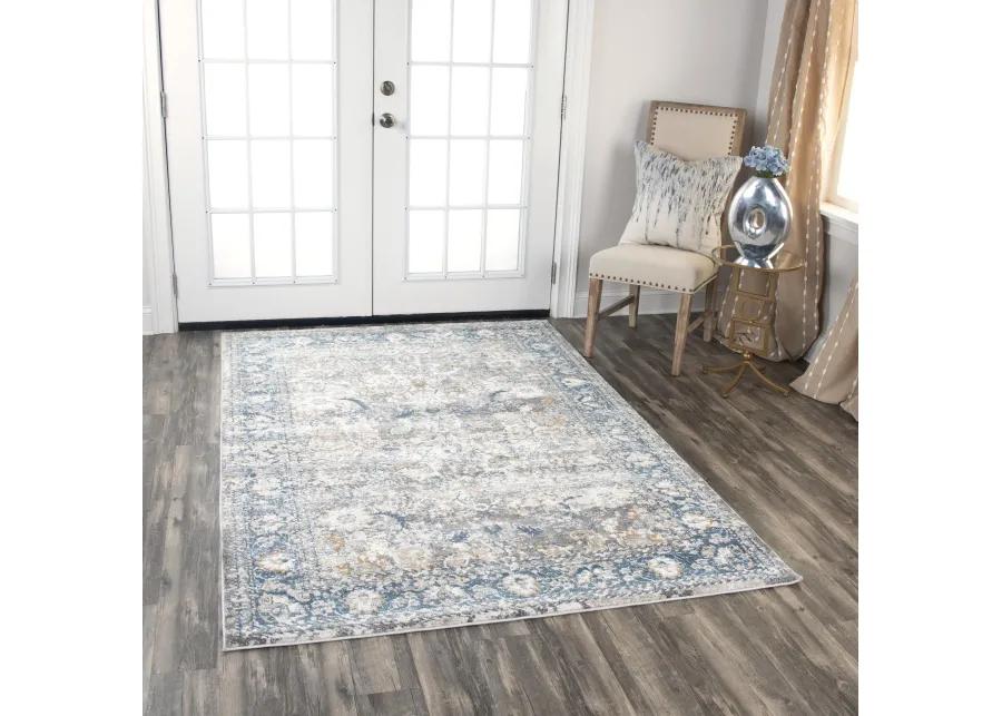 Bristol Beige/Blue All over Polypropylene/Polyester 3'11" x 5'6" Rectangle Rug