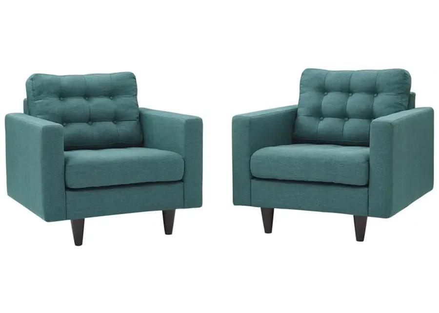 Empress Armchair Upholstered Fabric Set of 2