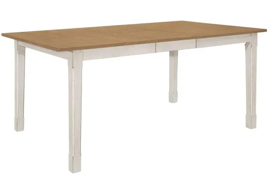 Aaron Rectangular Dining Table with Butterfly Leaf Natural And Rustic off White