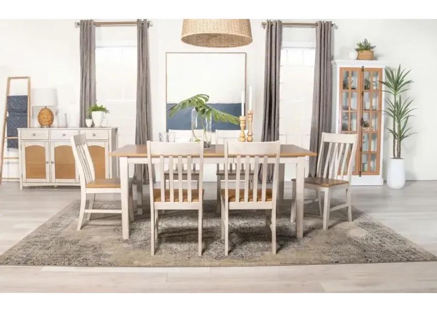 Aaron Rectangular Dining Table with Butterfly Leaf Natural And Rustic off White