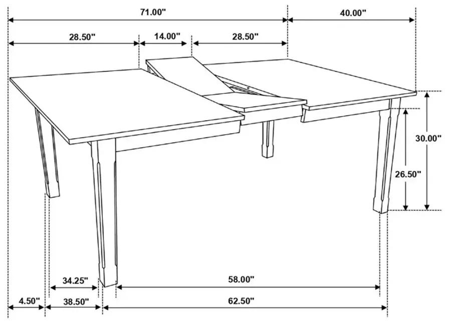 Aaron Rectangular Dining Table with Butterfly Leaf Natural And Rustic off White