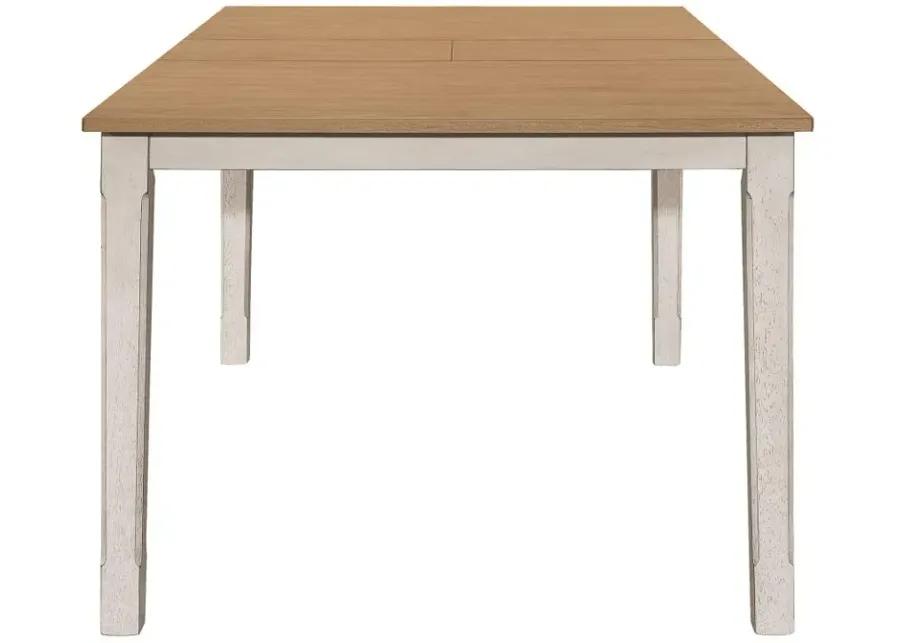 Aaron Rectangular Dining Table with Butterfly Leaf Natural And Rustic off White