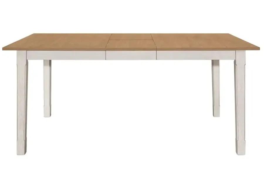 Aaron Rectangular Dining Table with Butterfly Leaf Natural And Rustic off White