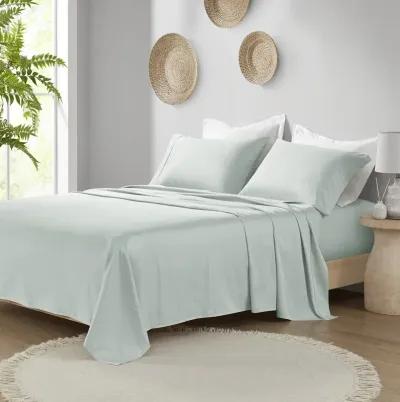 Madison Park 300 Thread Count Organic Cotton Aqua Deep Pocket Sheet Set