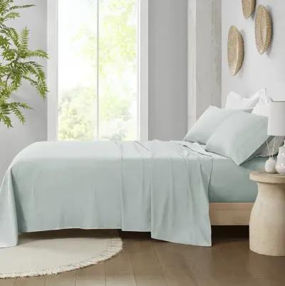 Madison Park 300 Thread Count Organic Cotton Aqua Deep Pocket Sheet Set