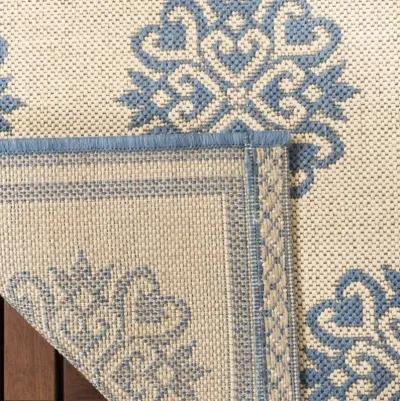 Safavieh BEACH HOUSE Collection BHS181M-5 Blue / Creme 5'-3" X 7'-6"