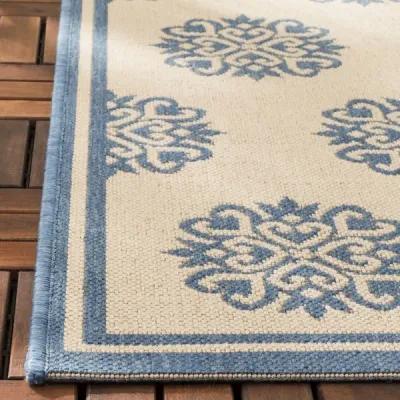 Safavieh BEACH HOUSE Collection BHS181M-5 Blue / Creme 5'-3" X 7'-6"