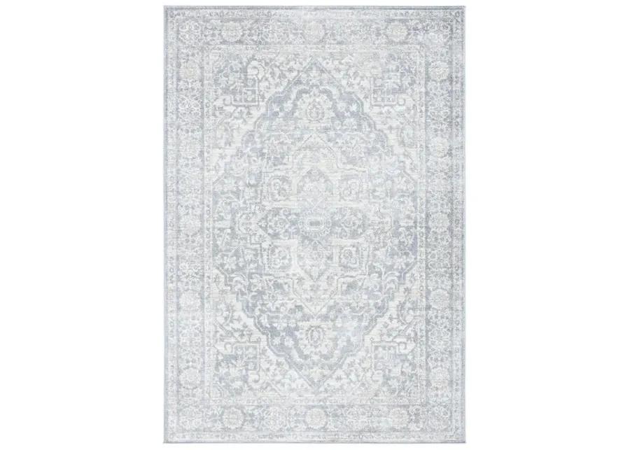 Brentwood 832 Light Grey / Ivory 9' X 12' Large Rectangle Powerloomed Rug