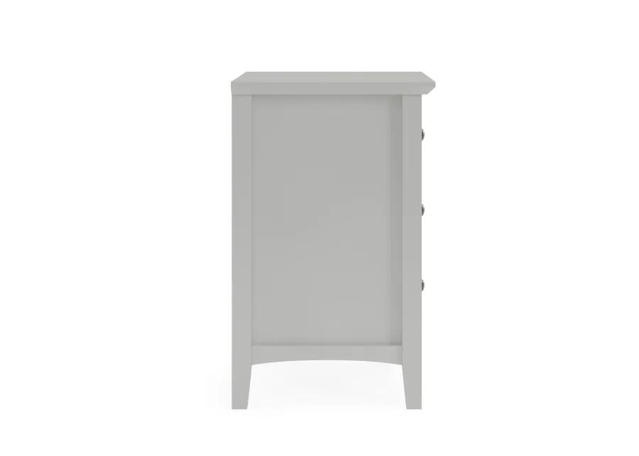 Grace Three Drawer Nightstand in Elephant Grey