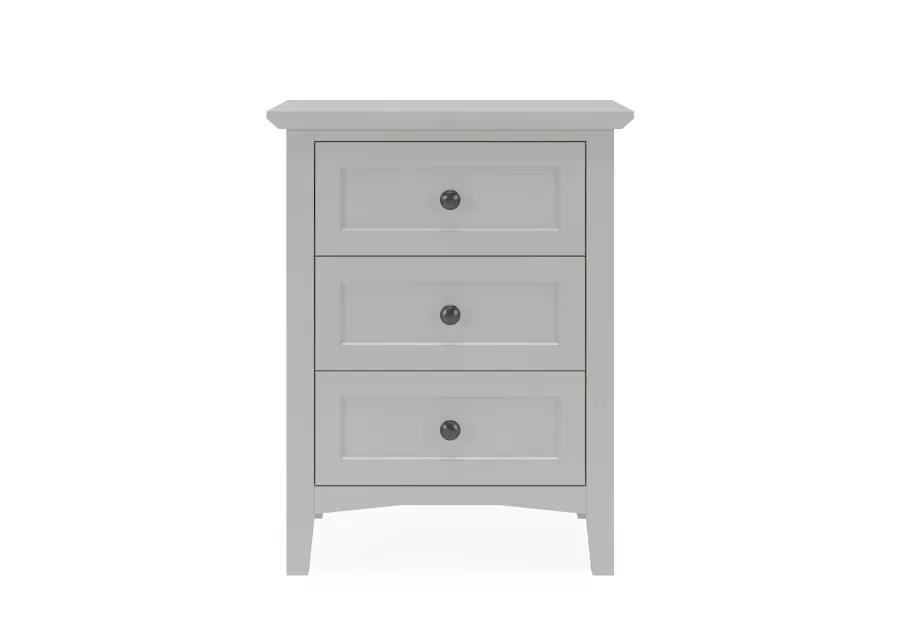 Grace Three Drawer Nightstand in Elephant Grey