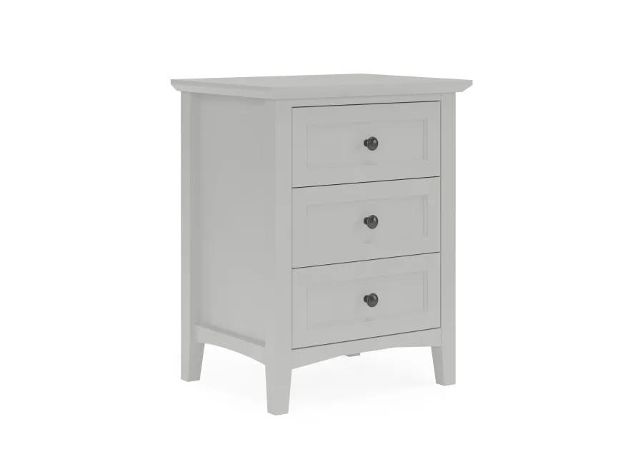 Grace Three Drawer Nightstand in Elephant Grey