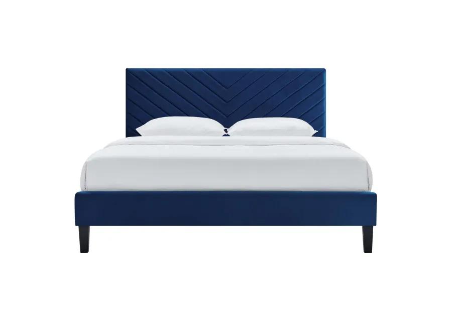 Roxanne Performance Velvet Queen Platform Bed