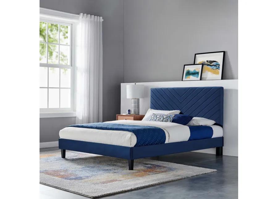 Roxanne Performance Velvet Queen Platform Bed