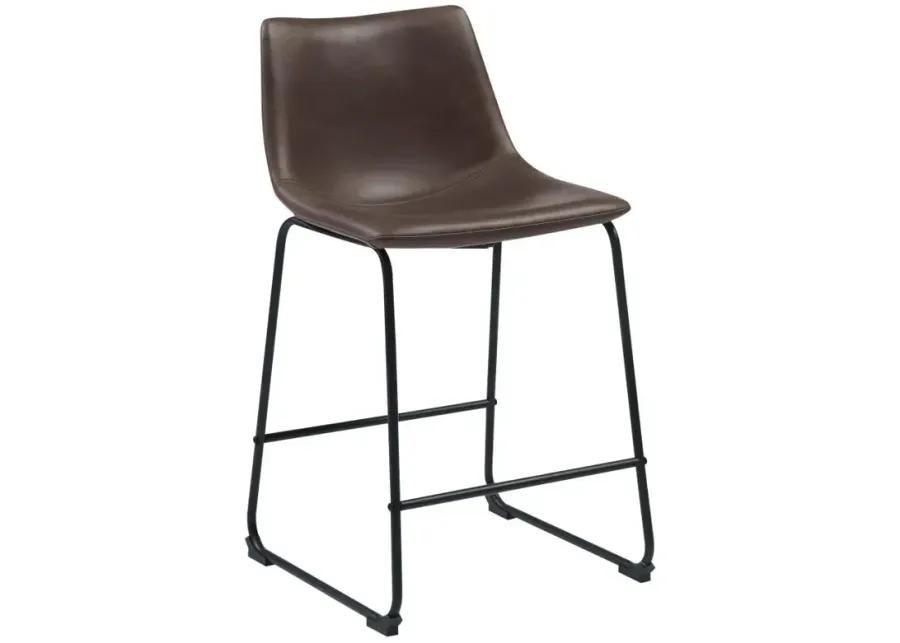 Aaliyah Armless Counter Height Stools Two-Tone Brown And Black (Set of 2)