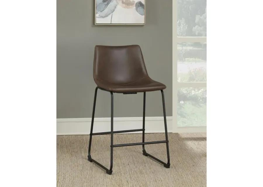 Aaliyah Armless Counter Height Stools Two-Tone Brown And Black (Set of 2)