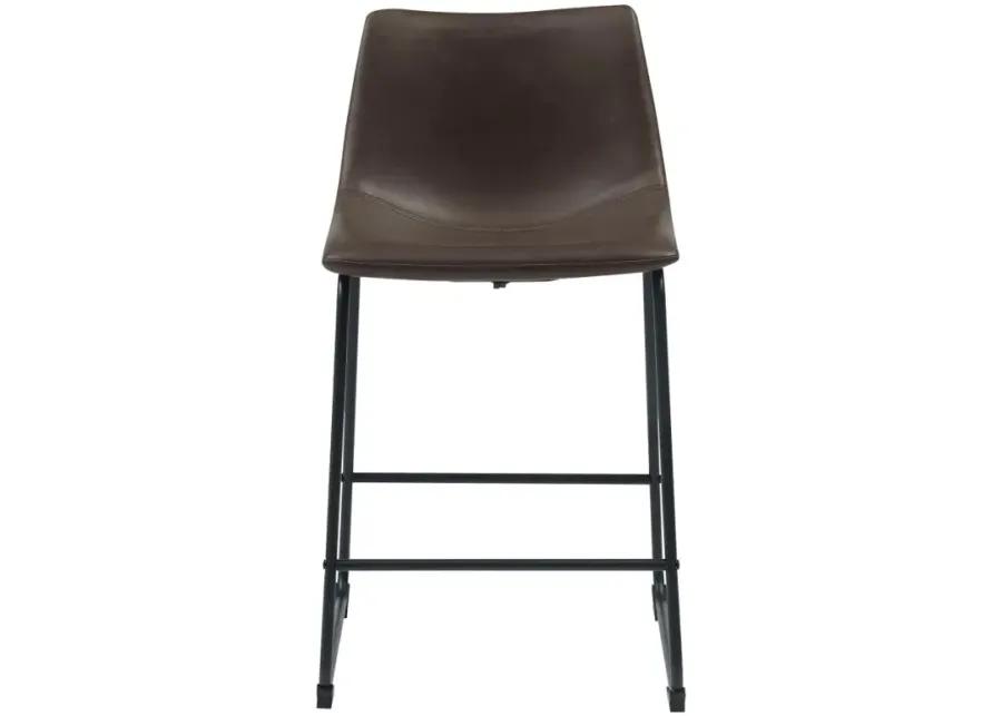 Aaliyah Armless Counter Height Stools Two-Tone Brown And Black (Set of 2)