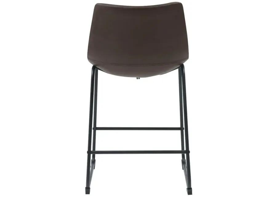 Aaliyah Armless Counter Height Stools Two-Tone Brown And Black (Set of 2)