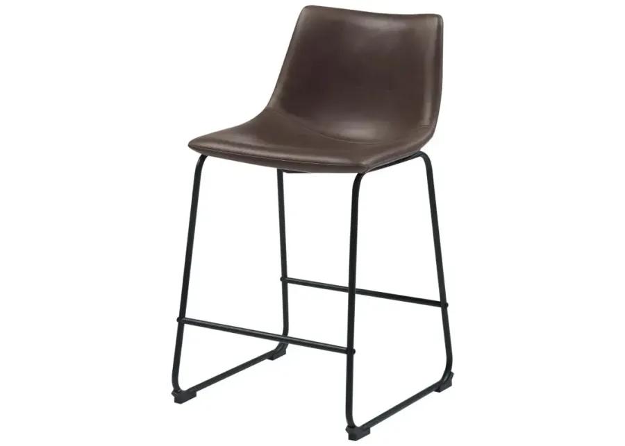 Aaliyah Armless Counter Height Stools Two-Tone Brown And Black (Set of 2)