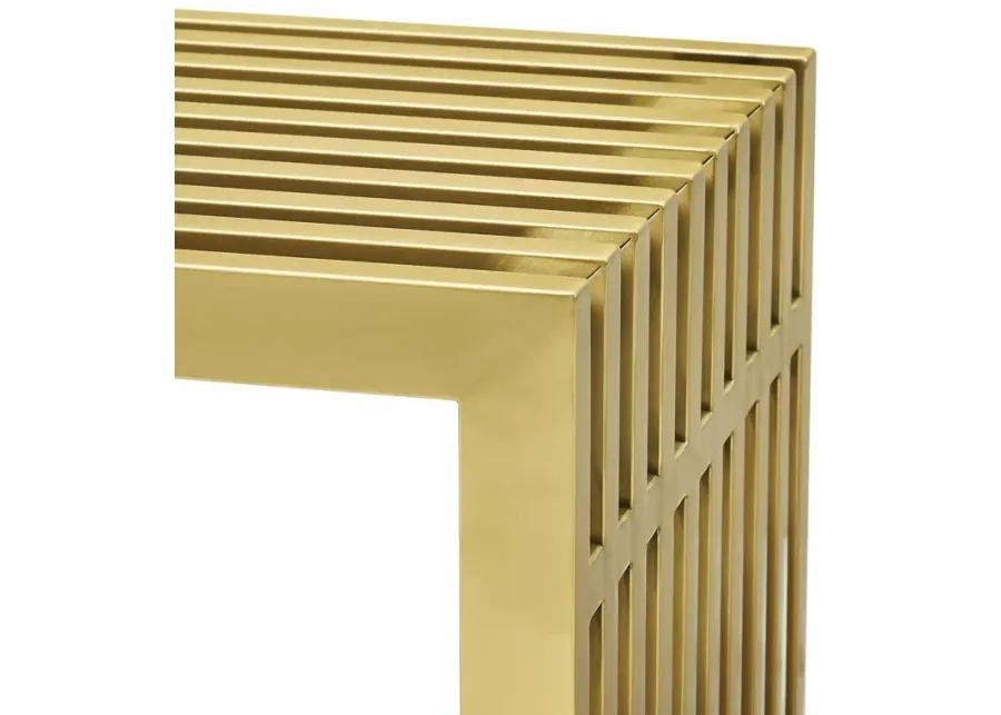 Gridiron Stainless Steel Console Table