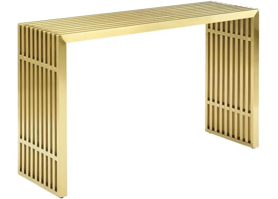 Gridiron Stainless Steel Console Table