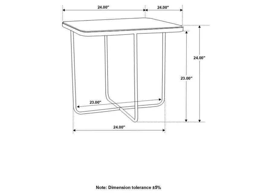 Elyna Square Accent Table Travertine and Black