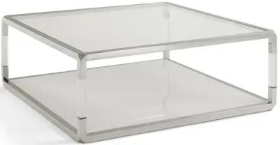 Jasper Square Coffee Table in Acrylic/White Glass/PSS