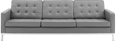 Loft Tufted Upholstered Faux Leather Sofa