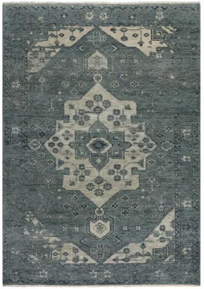 Belmont Blue  Hand Spun Wool 6' x 9' Rectangle Rug