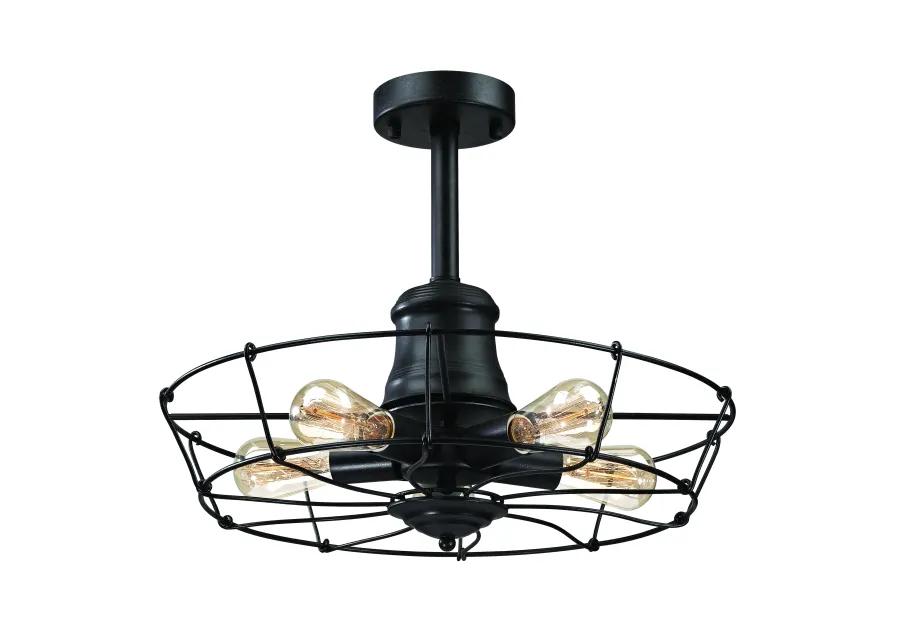 Glendora 20" Wide 5-Light Semi Flush Mount - Wrought Iron Black