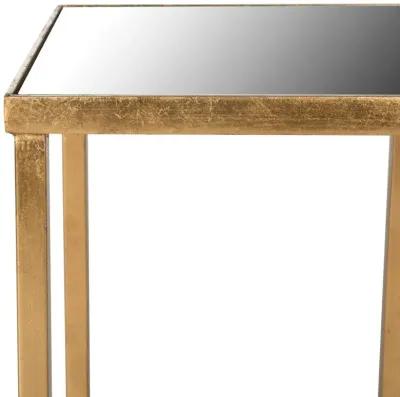 HALYN GOLD LEAF MIRROR TOP END TABLE