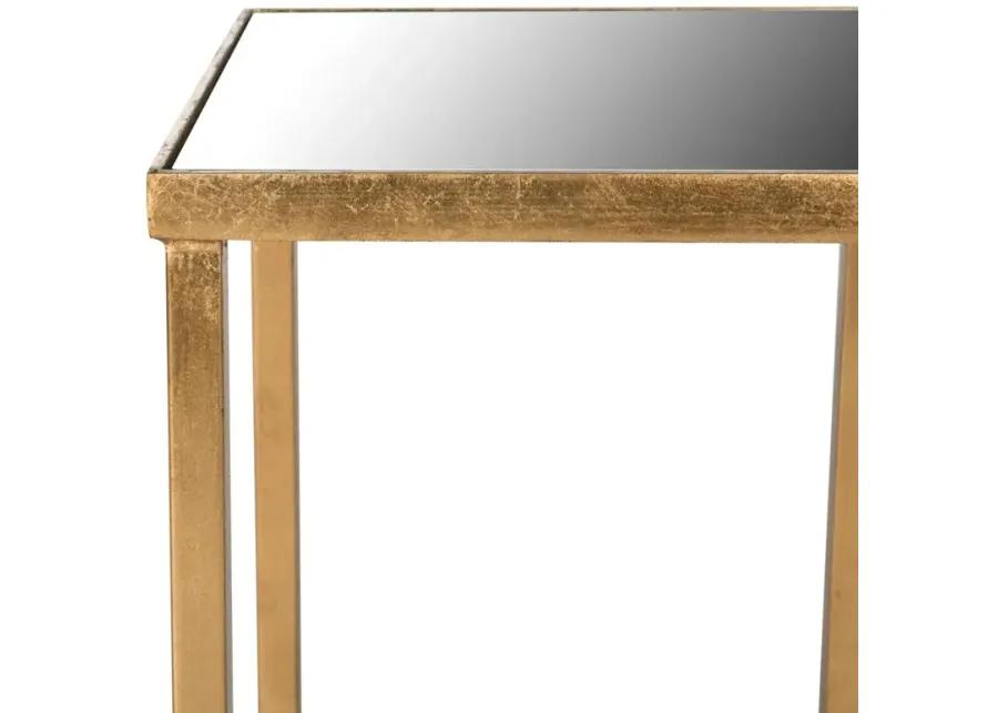 HALYN GOLD LEAF MIRROR TOP END TABLE