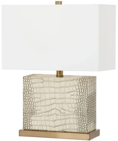 Delia 20.5-Inch H Faux Alligator Table Lamp