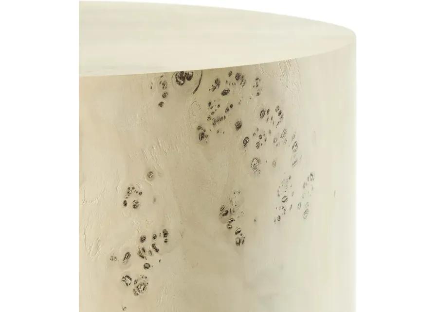 Cosmos 16" Round Burl Wood Side Table