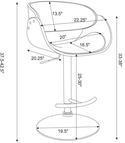 Dana Adjustable Bar Stool Black and Chrome