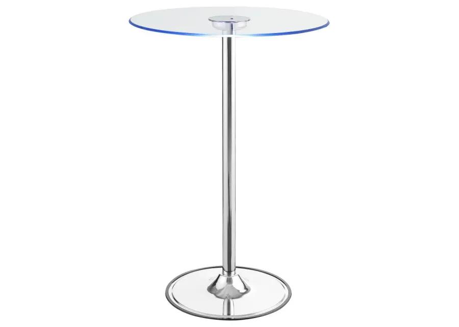 Thea LED Bar Table Chrome and Clear