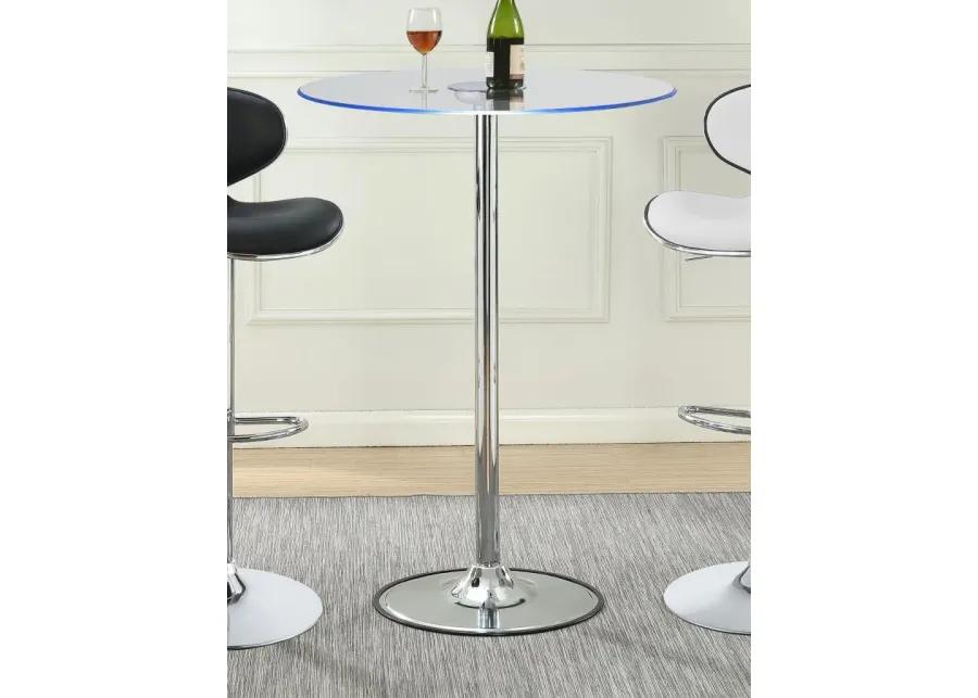 Thea LED Bar Table Chrome and Clear