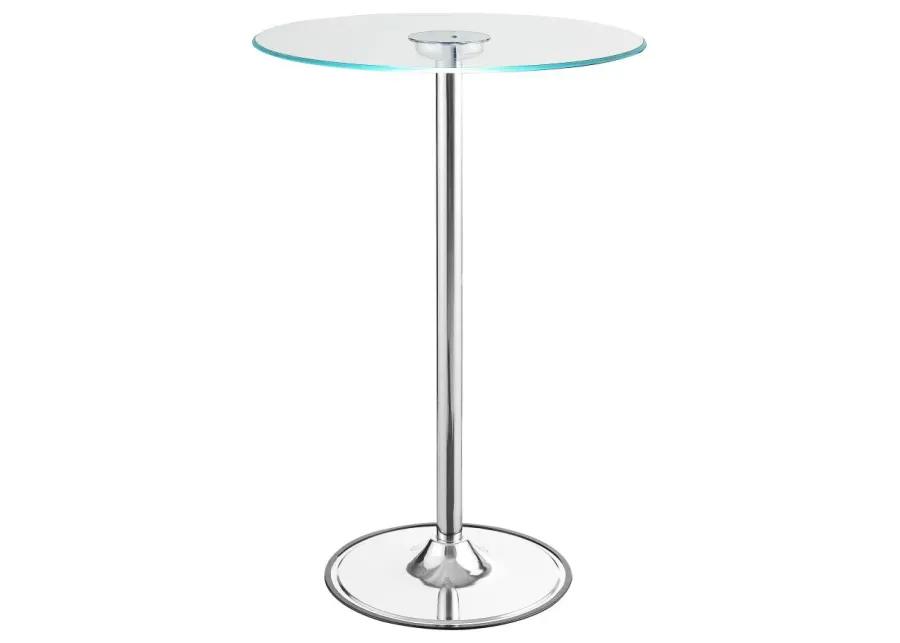 Thea LED Bar Table Chrome and Clear