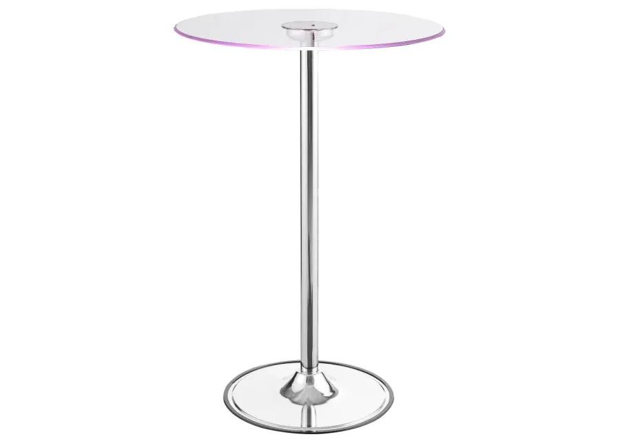 Thea LED Bar Table Chrome and Clear