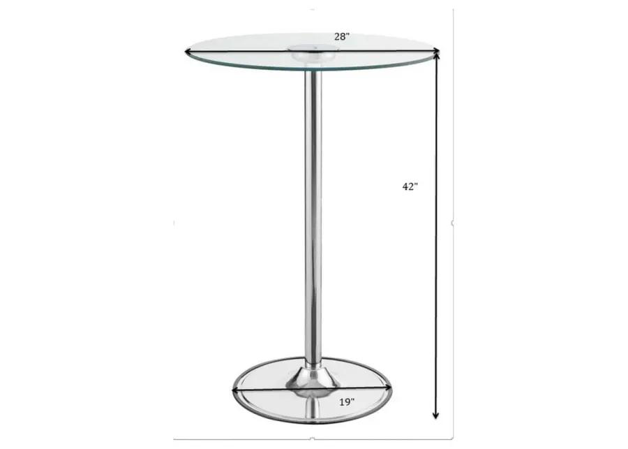 Thea LED Bar Table Chrome and Clear