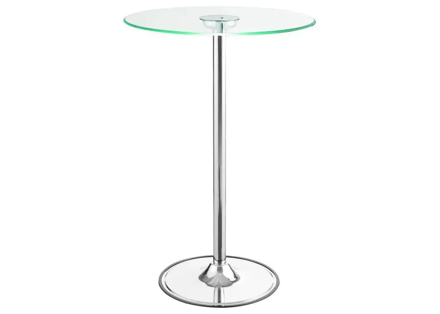 Thea LED Bar Table Chrome and Clear