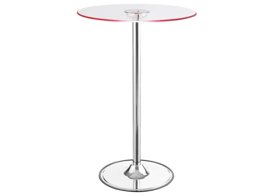 Thea LED Bar Table Chrome and Clear