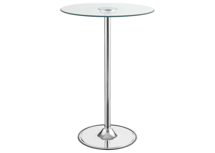 Thea LED Bar Table Chrome and Clear