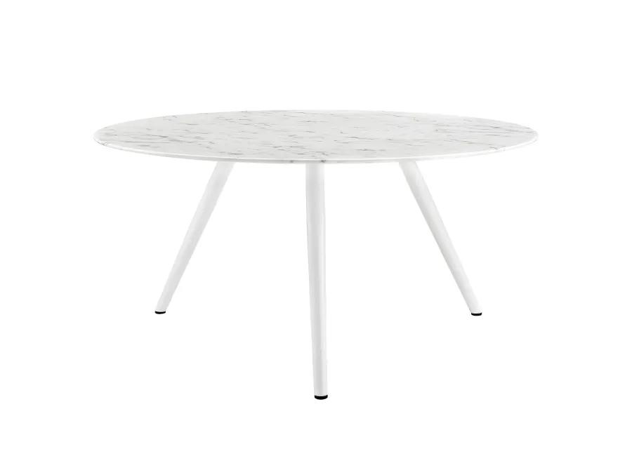 Lippa 60" Round Artificial Marble Dining Table with Tripod Base