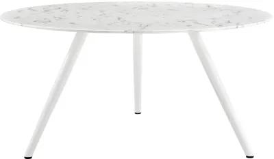 Lippa 60" Round Artificial Marble Dining Table with Tripod Base