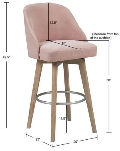 Madison Park Pearce Pink Bar Stool with Swivel Seat